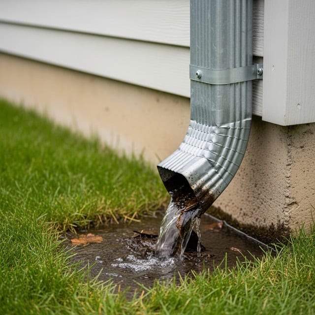 clogged downspout